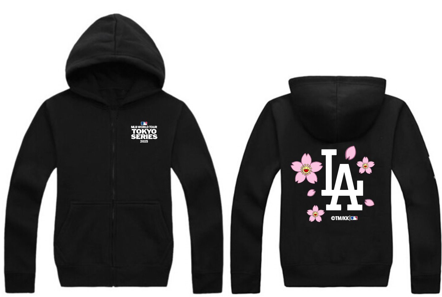 Men Los Angeles Dodgers Blank Black Zipper hoodie 2025 MLB Jersey style 1
